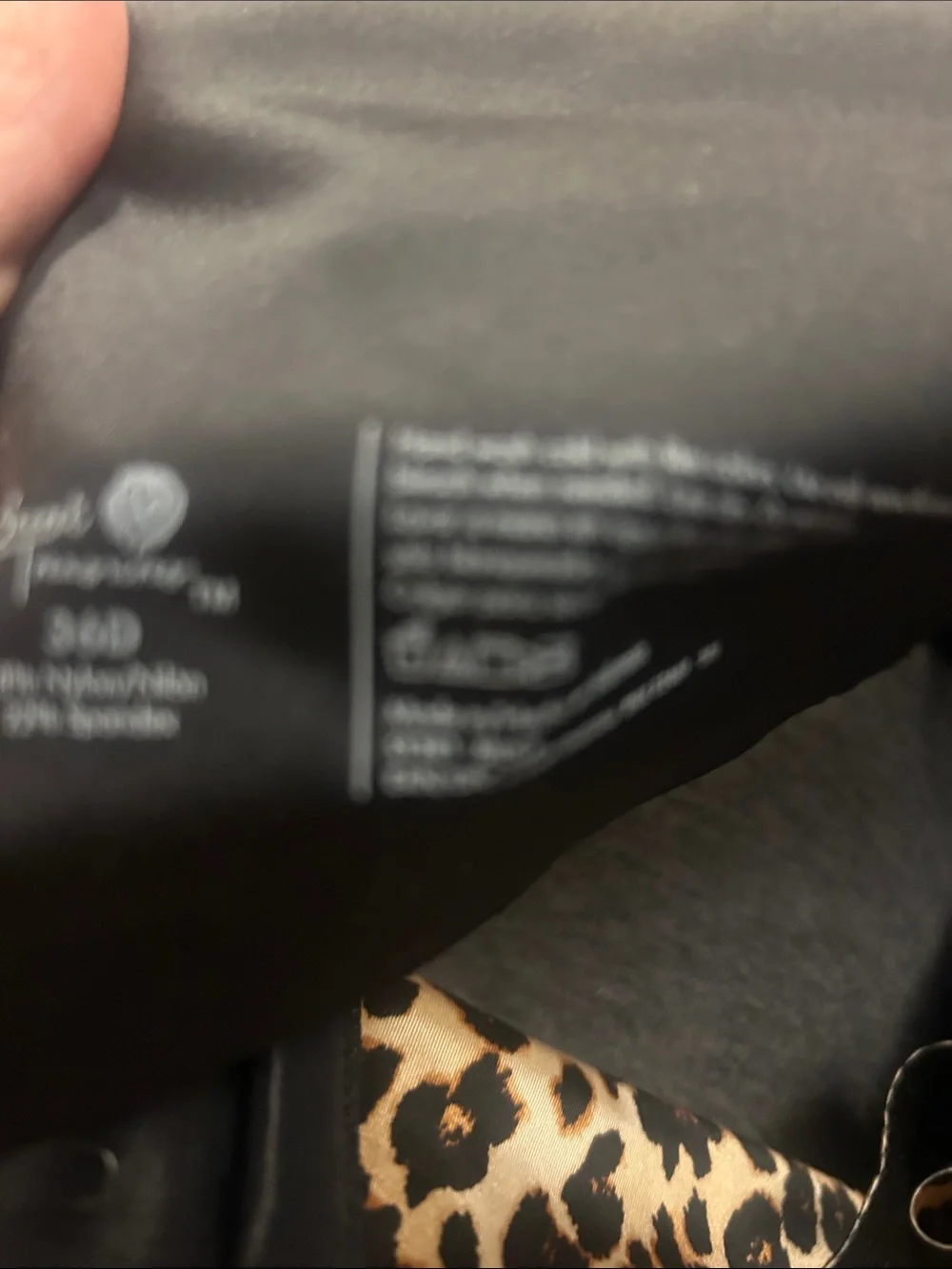 Secret Treasures Leopard Print Full-Coverage Bra - Black &‎ Tan 36D NWT